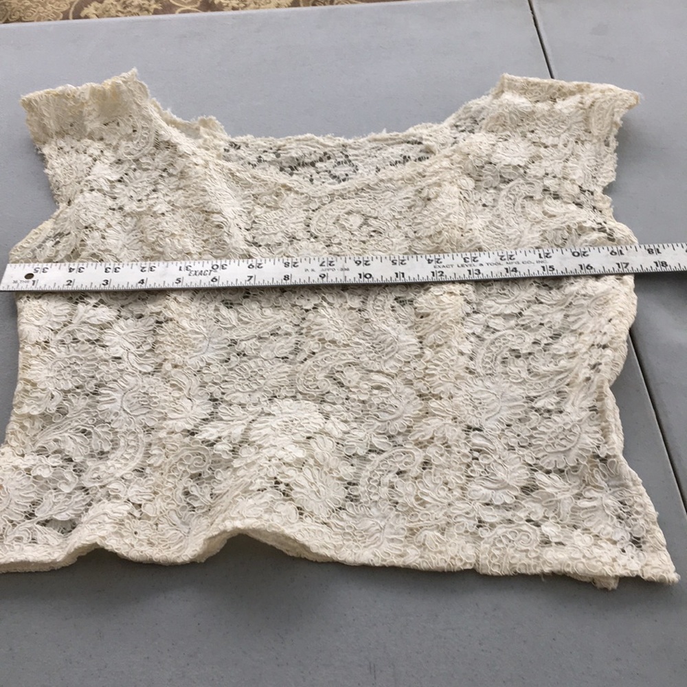 White lace blouse. Drop shoulder style. Vintage - Picture 3 of 10